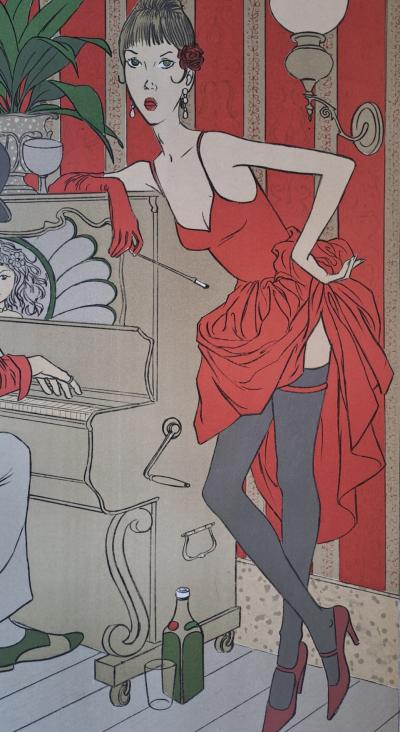 Philippe Henri Noyer - Le pianiste, 1970 - Lithographie originale, signée et numérotée au crayon 2