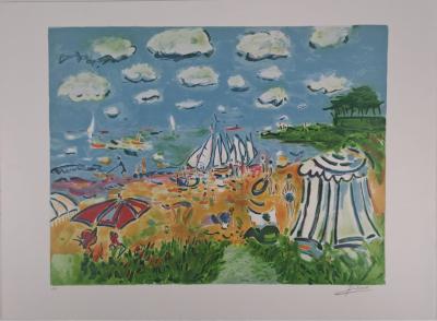 Jean Claude Picot - Bains de mer - Lithographie originale, signée 2