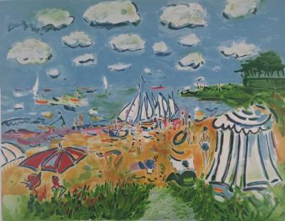 Jean Claude Picot - Bains de mer - Lithographie originale, signée 2