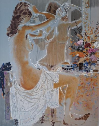 Pierre Lelong - Jeune fille nue se coiffant - Lithographie originale, signée et numérotée au crayon 2