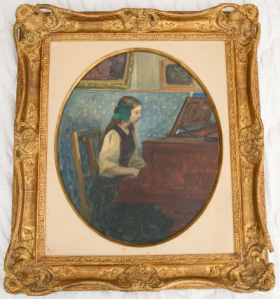 Henri Lebasque - Huile sur toile - 1912 - La fille du peintre au piano 2