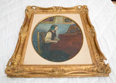 Henri Lebasque - Huile sur toile - 1912 - La fille du peintre au piano 2