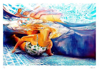 Maude OVIZE - Bain estival flamboyant, 2025 - Sérigraphie originale signée et numérotée