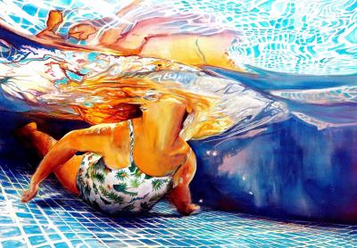 Maude OVIZE - Bain estival flamboyant, 2025 - Sérigraphie originale signée et numérotée 2