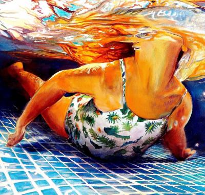 Maude OVIZE - Bain estival flamboyant, 2025 - Sérigraphie originale signée et numérotée 2