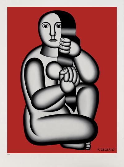 Fernand Léger (d’après), Femme assise sur fond rouge, sérigraphie sur Arches 2/50 2