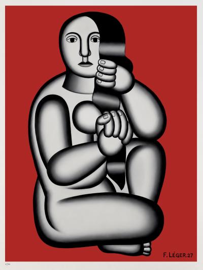 Fernand Léger (d’après), Femme assise sur fond rouge, sérigraphie sur Arches 2/50 2