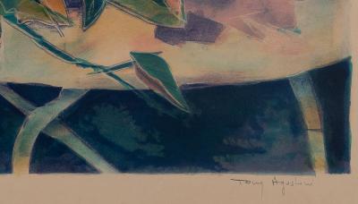 Tony AGOSTINI : Nature morte au violon - Lithographie originale signée 2
