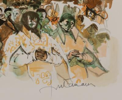 Lucien FONTANAROSA : Procession religieuse en Espagne - Lithographie originale signée 2
