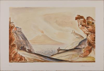 BALTHUS : Naples et le Vésuve - Lithographie originale signée 2