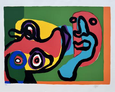 Karel Appel (1921-2006) - Figures - Lithographie originale signée numérotée 2