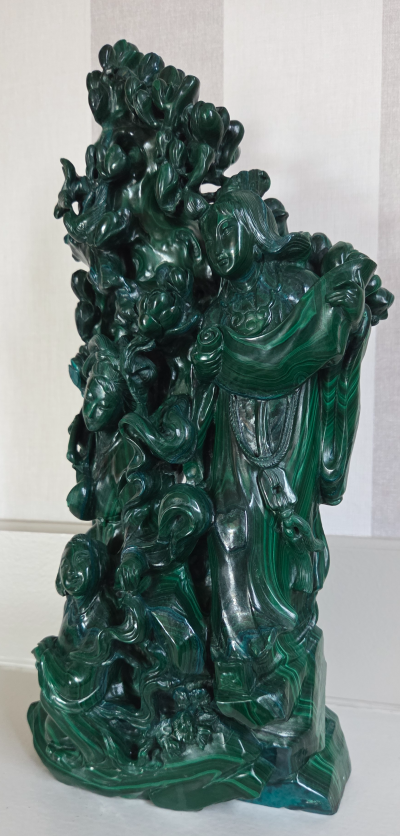 Chine XXème - Groupe de malachite sculpté - 2