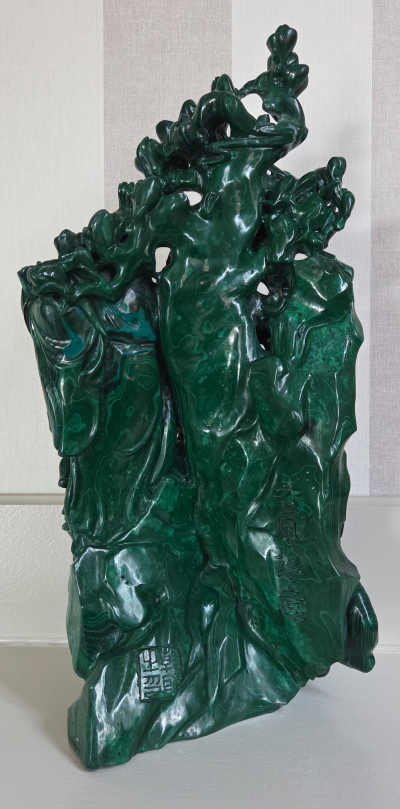 Chine XXème - Groupe de malachite sculpté - 2
