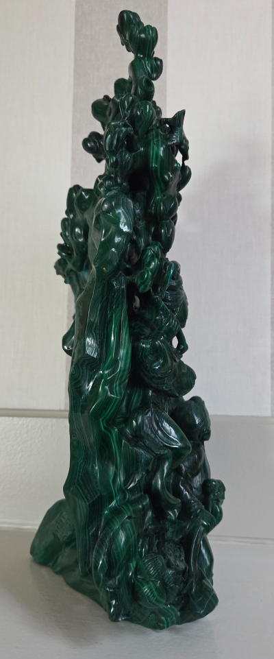 Chine XXème - Groupe de malachite sculpté - 2