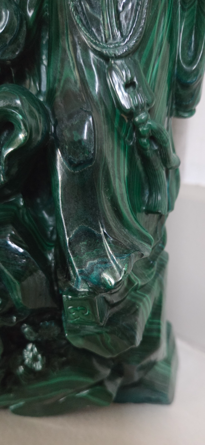 Chine XXème - Groupe de malachite sculpté - 2