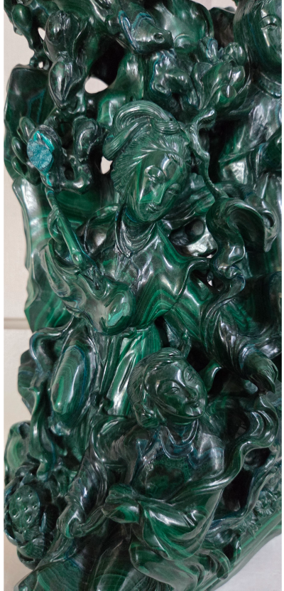 Chine XXème - Groupe de malachite sculpté - 2