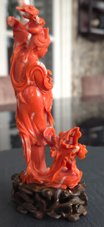 chine xxème - Corail rouge - Sculpture - Figurine 2