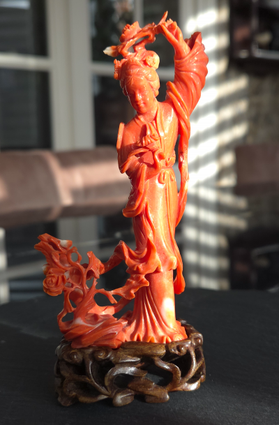 chine xxème - Corail rouge - Sculpture - Figurine 2