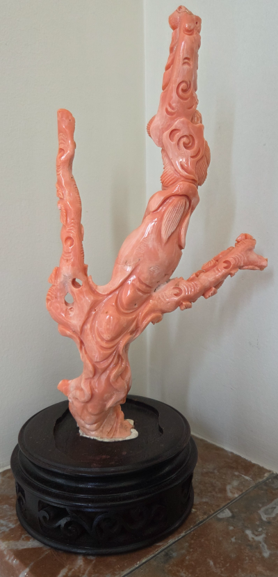 Chine - Sculpture - Groupe en Corail XXème 2