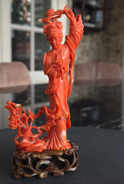 chine xxème - Corail rouge - Sculpture - Figurine 2