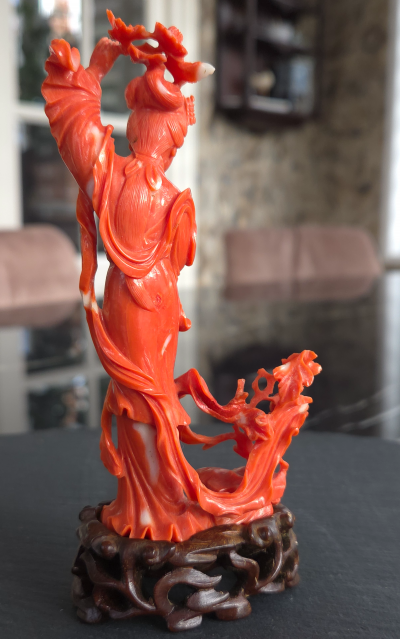 chine xxème - Corail rouge - Sculpture - Figurine 2