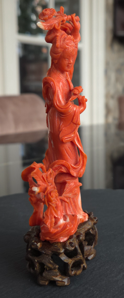chine xxème - Corail rouge - Sculpture - Figurine 2