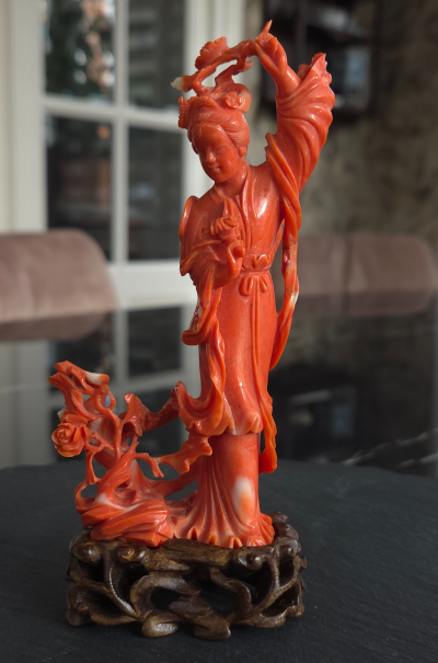 chine xxème - Corail rouge - Sculpture - Figurine 2