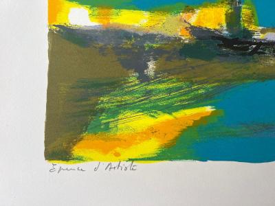 Marcel Mouly -  Les voiliers au port - Lithographie signée 2