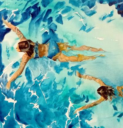 Maude OVIZE - En eau turquoise, 2025 - Sérigraphie originale signée et numérotée 2
