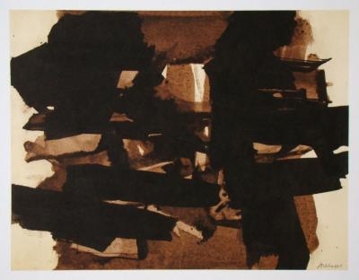 Pierre SOULAGES ( d’après ) - Peinture sur papier XI., 1962 - Héliogravure signée