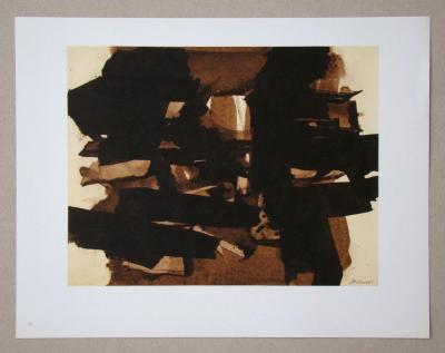 Pierre SOULAGES  ( after ) - Peinture sur papier XI., 1962 - Offset lithograph signed 2