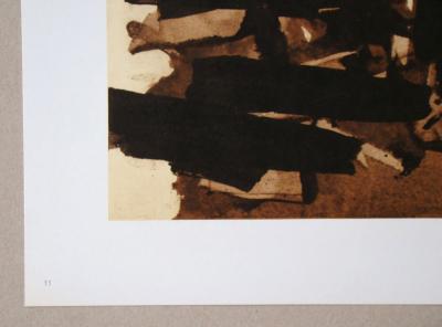 Pierre SOULAGES  ( after ) - Peinture sur papier XI., 1962 - Offset lithograph signed 2