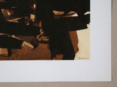 Pierre SOULAGES  ( after ) - Peinture sur papier XI., 1962 - Offset lithograph signed 2