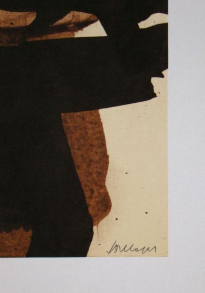 Pierre SOULAGES  ( after ) - Peinture sur papier XI., 1962 - Offset lithograph signed 2