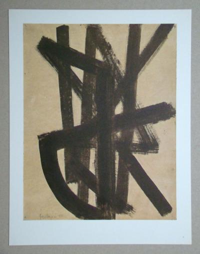 Pierre SOULAGES  ( after ) - Peinture sur papier IV., 1962 - Offset lithograph signed 2