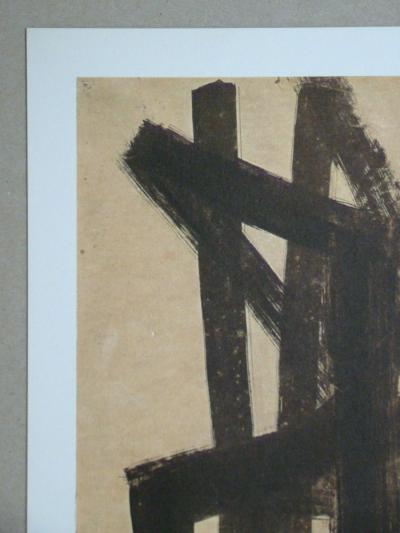 Pierre SOULAGES  ( after ) - Peinture sur papier IV., 1962 - Offset lithograph signed 2