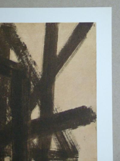 Pierre SOULAGES  ( after ) - Peinture sur papier IV., 1962 - Offset lithograph signed 2