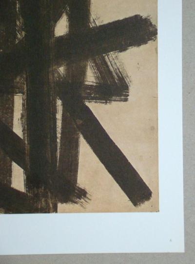 Pierre SOULAGES  ( after ) - Peinture sur papier IV., 1962 - Offset lithograph signed 2