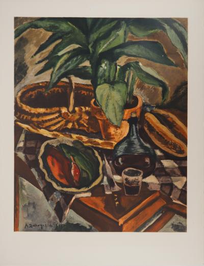 André DUNOYER DE SEGONZAC - Nature morte au panier, Lithographie signée 2