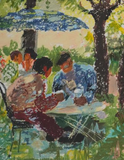 Yvonne CHEFFER DELOUIS : L'heure du thé - Lithographie originale signée 2