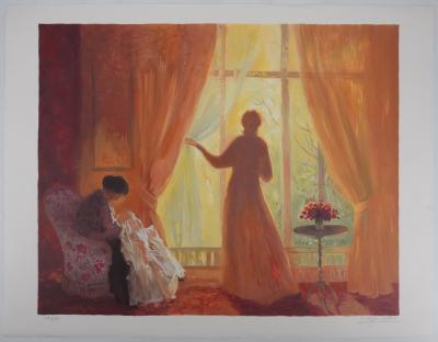 Yvonne CHEFFER DELOUIS : Intérieur orangé - Lithographie originale signée 2