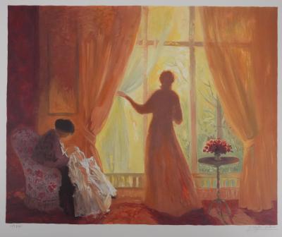 Yvonne CHEFFER DELOUIS : Intérieur orangé - Lithographie originale signée 2