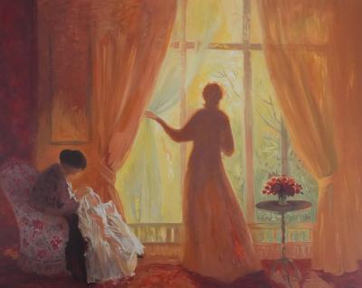 Yvonne CHEFFER DELOUIS : Intérieur orangé - Lithographie originale signée 2