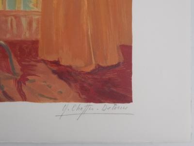 Yvonne CHEFFER DELOUIS : Intérieur orangé - Lithographie originale signée 2