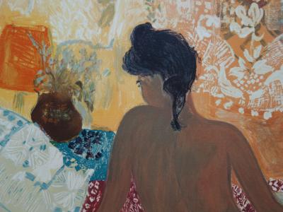 Nancy DELOUIS : Nu de dos - Lithographie originale signée 2