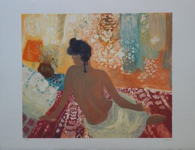 Nancy DELOUIS : Nu de dos - Lithographie originale signée 2