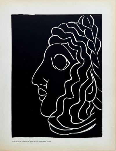 Henri Matisse - Profile, Sumerian Head - Engraving 1944 2