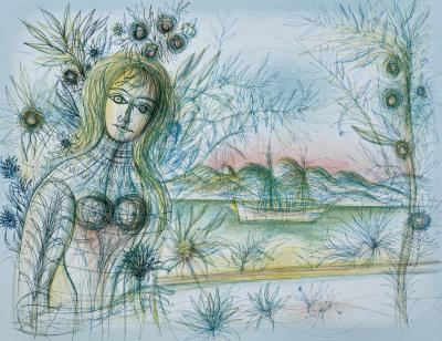 Jean Carzou - Woman with a Boat, signed and numbered lithograph 2