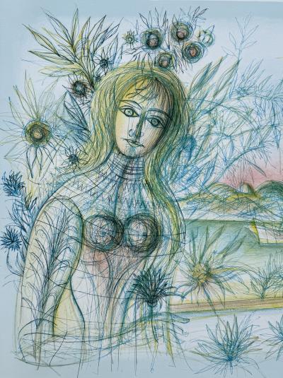 Jean Carzou - Woman with a Boat, signed and numbered lithograph 2