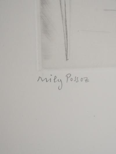 Mily POSSOZ : La leçon à la fenêtre - Gravure originale signée 2